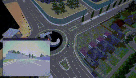 Car driving in the CARLA urban simulator