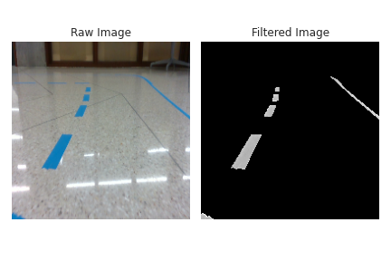 Example camera input images of the blue-tape line-following track